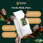 TheOne Kafé Guatemala Medium Roast Whole Bean Coffee – Organic, Single Origin, Premium Specialty Coffee, Ethically Sourced, Smooth & Rich Flavor – Fresh Roasted for Espresso, Drip, Pour Over – 5 lbs