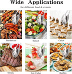 2 Pieces Buffet Salad Tongs for Kitchen Serving and Cooking, Stainless Steel Food Scissor Tongs, Catering Utensil for Bread Cake Bake Steak Barbecue (Silver)