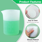 Gartful 250ml Large Silicone Measuring Cups, 8OZ Reusable Squeeze and Pour Resin Cups for Epoxy, Casting Molds, Slime, Craft Art Projects, Cup Making, Waxing, 6 Packs