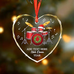 Personalized Drum Set Christmas Glass Ornaments 2025, Drum Xmas Ornament with Custom Text Name & Year, Drummer Christmas Tree Ornament for Men Women, Decoration Gift for Drummer Band Music