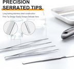 Yaomiao 4 Packs Bar Tweezers Long Garnish Tongs Bar Tweezers Stainless Steel Korean Bbq Tongs for Bartender Cocktail Cooking Food(Silver,8 Inch)