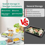 3 Pack Leakproof Stainless Steel Snack Containers with Secure Sealed Lids, Reusable 2 Compartment Bento Boxes for Lunch Prep, Travel, School & Office Stainless Steel Lunch Box