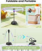 4Pack Food Fan for Table, AA Battery Powered, Portable Fan with Flexible Gooseneck and Soft Blades, Soundless Table Fan for BBQ, Picnic, Party, Patio (Non-rechargeable,Black)