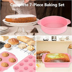 Silicone Bakeware Set, Heat Resistant Baking Pans, Nonstick Baking Molds for Cake