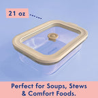 Ziruma Non-Toxic 2.6 Cup Glass Food Storage Containers With Lids - Soup Containers with Lids, Plastic Free Meal Prep, Airtight Food Container, Microwave and Freezer Safe, 4 Pack