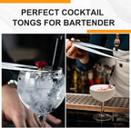 Yaomiao 4 Packs Bar Tweezers Long Garnish Tongs Bar Tweezers Stainless Steel Korean Bbq Tongs for Bartender Cocktail Cooking Food(Silver,10 Inch)