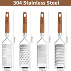Professional Cheese Grater Stainless Steel,Multi-Purpose Grater With Wood Handle for Cheese, Ginger, Lemon, Garlic, Nutmeg,Fruits,Chocolate & Spices-Wideboard (Grinding)