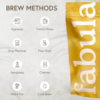 Fabula Coffee Decaf Medium Roast Whole Beans - Organic - Low Acid - Single Origin - Non-GMO - Mold Free - 12 Ounces