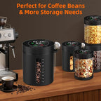 Automatic Vacuum Coffee Canister, 1.3L Airtight Food Storage Containers with Smart Pressure Sensor, Electric Coffee Bean Container Rechargeable with LED Display Window for Home Kitchen Food Storage