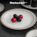 Stoneware Narrow Rim Brown Speckle, Plate 5.5", Case of 36