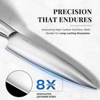 Knife Set Premium, Japanese 14 Pcs Kitchen Knife Block Set Enduring Razor Sharp High Carbon Stainless Steel, Black Chef Knives Set with Built-in Sharpener and Quality Acacia Wood Block