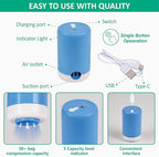 Cozy Essential Travel Vacuum Bags with Electric Pump, 6 Pack Vacuum Travel Bags for Luggage and Suitcase, Vacuum Seal Space Saver Compression for Clothes Clothing