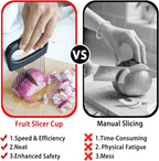 NOVANO Large Onion Slicer & Meat Tenderizer,Kitchen Cooking Tool for Tenderizing, Onion Cutter Vegetable Chopper, Stainless Steel Tomato Slicer with 16 Long Needles, for Potato Lemon