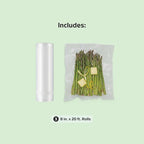 FoodSaver Custom Fit Airtight Food Storage and Sous Vide Vacuum Sealer Bags, 8 x 20' (Pack of 3), Perfect for Meal Prep and Sous Vide Cooking