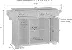 Crosley Furniture Alexandria Stainless Steel Top Rolling Kitchen Island Storage Cart, Spice Rack, Mahogany