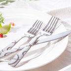 HIKAA Silverware Set, 30-piece Stainless Steel Flatware Set Cutlery Set for 6, for Kitchen, Home, Wedding, Party, Mirror Polished and Dishwasher Safe