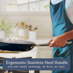 Nonstick Ceramic Frying Pan 8" for All Stovetops, PTFE/PFOA/PFAS Free, Even Heat Distribution Oven Safe up to 500°F, Healthy Non Toxic Skillet w/ Ergonomic Stainless Steel Handle, Caribbean Blue