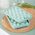 Round Ice Cube Tray 2 Pack BPA Free Silicone Flexible Easy Release 1.1 Inch x 50PCS Small Ice Ball Maker Mold for Whiskey, Cocktail, Chilling (Green)