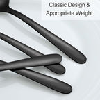 Pleafind 36Pcs Black Dinner Spoons Set - 7.4 inch, Spoons Silverware, Stainless Steel Spoon, Mirror Polished Tablespoon, Black Silverware Set for Home, Kitchen, Restaurant, Dishwasher Safe