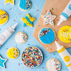 Sweets Indeed Frosting Kit plus Sprinkles Frosting Tubes nozzles 11.71 ounces Perfect for baking and cookie decoarting (Rainbow)