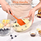 U-Taste 11.38" Silicone Baking Spatula: 480ºF Heat Resistant Food Grade Flexible Rubber Kitchen Bowl Scraper, Seamless Pastry Spreader for Mixing Stirring Scraping in Nonstick Cookware (Orange)