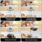 Mongdio Pour Over Coffee Dripper, Stainless Steel Coffee Dripper, Reusable Metal Coffee Filter, Double Mesh Design of Pour Over Coffee Maker, With Removable Base.1-4 Cups