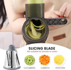 HANSGO Rotary Cheese Grater Hand Crank, Shredder Slicer Grinder, 3 Large Diameter Metal Blades & Cleaning Brush, Non-slip Suction Base, Labor-Saving Handle, Kitchen Gadgets for Cheese, Vegetable, Nuts