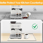 Silicone Coffee Maker Mat with Lip, 19.7'' x 15'' Heavy Duty Coffee Maker Mat for Countertops, Coffee Tray Fit Under Coffee Machine Appliance Automatic Machines Espresso Accessory, Translucent