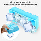 2 Pack Silicone Extra Large Ice Cube Tray - Ice Cube Molds with Lid Reusable & BPA Free, 8 Grids Silicone Large Square Ice Cube Trays Easy Release Ice Cube Tray for Iced Coffee, Cocktail, Whiskey