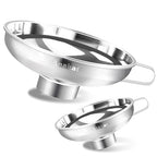 Anaeat Stainless Steel Canning Funnel with Handle for Wide and Regular Jars & Canning Jars, Wide-Mouth Funnels Excellent for Transferring Liquid and Dry Ingredients, Large Solids, Oil, Beans & Jams