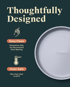 Caraway Non-Stick Ceramic 9” Circle Pans - Naturally Slick Ceramic Coating - Non-Toxic, PTFE & PFOA Free - Perfect for Birthday Cakes, Tartes, & More - Gray