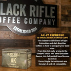 Black Rifle Coffee Company AK Espresso, 12 Count, Medium Roast K Cups - Single Serve K Cups Coffee Pods - Kcup Pods Compatible with Keurig 1.0 & 2.0 - Made from Arabica Beans