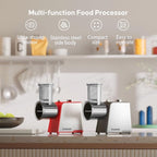 5-In-1 Electric Cheese Grater,300W Salad Maker,Electric Grater for Block Cheese,Kitchen Electric Food Slicer Shredder,Chopper for Vegetables Cucumber Carrots Cabbage Nuts(Red)