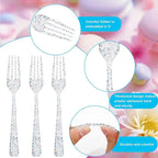 Supernal 360pcs Glitter Disposable Plastic Forks,Plastic Silverware Heavy Duty,Clear Plastic Forks,Glitter Disposable Cutlery for Birthdays, Parties, Bridal Shower and Weddings