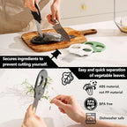 Stainless Steel Onion Cutter – Multi-Function Vegetable Cutter & Herb Stripper for Avocados, Eggs, Tomatoes, Potatoes (Black)