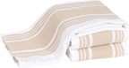 All-Clad Dual-Purpose Kitchen Towels: Highly Absorbent - 100% Cotton, 17"x30" Dish Towels for Cleaning & Drying Dishes & Glassware, 3-Pack, Cappuccino