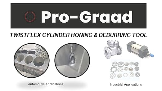 TwistFlex 1/2" 180SC Cylinder Hone | 0.5” (12.7mm) Flexible Cylinder Honing & Deburring Tool for Hole Diameters 0.46"- 0.51" | Silicon Carbide 180 Grit | 1 Pack