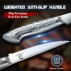DRAGON RIOT Steak Knives Set of 6 Serrated Edge Steak Knife Set Japanese Stainless Steel Dinner Knife Diswasher Safe Steak Knives with Gift Box