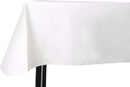 Yourtablecloth Heavy Duty Vinyl Rectangle or Square Tablecloth – 6 Gauge Heavy Duty Tablecloth – Flannel Backed – Wipeable Tablecloth with Vivid Colors & Many Sizes 52 x 108 White