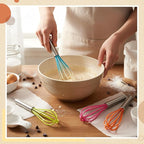 Baderke 12 Pcs 6 Inch Mini Whisks Bulk with Stainless Steel Handles Small Silicone Kitchen Whisks Non Stick Tiny Balloon Wire Whisk for Mixing Stirring Baking Cooking Party Favor Gift (Bright Color)