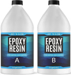 Epoxy Resin for Crystal Clear Casting & Coating – 1 Gallon Kit – UV Resistant, Non-Yellowing, Low Odor, Self-Leveling – for Art, Canvas, Tumblers, Jewelry, Molds, Wood, and Craft - USA Small Business