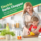 Electric Garlic Chopper, 300ML Portable Cordless Mini Food Processor, Rechargeable Vegetable Chopper Blender for Nuts Chili Onion Minced Meat and Spices BPA-Free(White)