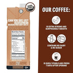 Wandering Bear Straight Black Organic Cold Brew Coffee - Extra Strong, Bold, Smooth, Unsweetened, Shelf-Stable, Ready to Drink, 100% Organic Iced Cold Brewed Coffee Drink - 32 fl oz, 6 pack