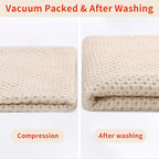 Homaxy 100% Cotton Waffle Weave Kitchen Dish Towels, Ultra Soft Absorbent Quick Drying Cleaning Towel, 13 x 28 Inches, 6-Pack, Beige