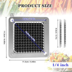 Replacement Chopper 1/4" Blade, Commercial Vegetable Chopper Dicer, French Fry Cutter Stainless Steel Blade for Fruit Cutting Machine Tomato Onion Pusher Block