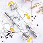 Egg Whisk,2 Pack Stainless Steel Home Kitchen Tool, Hand Easy Whisk Egg Beater Manual Mixer Blender for Whisking, Beating & Stirring (14 Inch and 10 Inch)