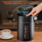 Automatic Vacuum Coffee Canister, 1.3L Airtight Food Storage Containers with Smart Pressure Sensor, Electric Coffee Bean Container Rechargeable with LED Display Window for Home Kitchen Food Storage