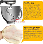 Durable Spiral Dough Hook - Compatible with KitchenAid Heavy Duty Series 5 Qt Bowl-Lift Stand Mixers（K4, K5, K5A, K5SS, KSM5, KDM5, KPM5, KP50, KSM50, KPM50, KSM450, KSM500, KPD162, KSMC50, PRO 500）