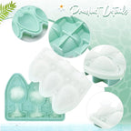 Hoolerry Ice Cube Molds Cube Trays Fun Shapes Silicone Ice Ball Maker with Lid for Whiskey Cocktails Juice Drinks Beverage Crafting Accessories White Elephant Gifting(Green,Multi-size)