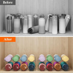 Lifewit Stackable Water Bottle Organizer for Cabinet, Plastic Bottle Holder Fits Bottles & Tumblers up to 3.8" Diameter, Pantry, Countertop & Fridge, 2 Tier Holds 8 Bottles